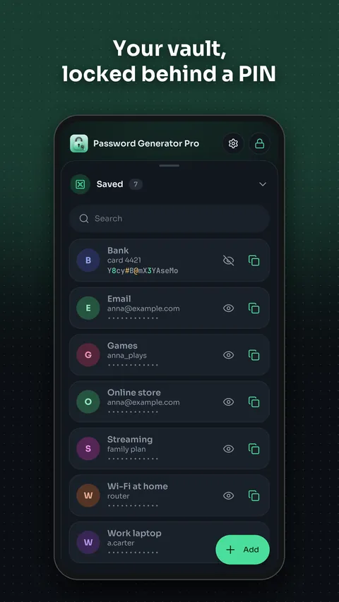 Password Generator Pro on Android: screenshot 2 of 6