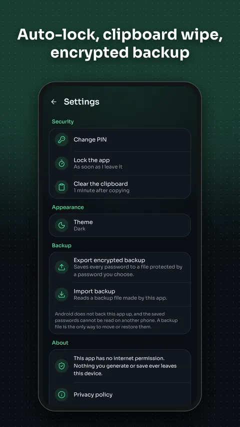 Password Generator Pro on Android: screenshot 5 of 6