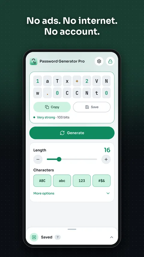 Password Generator Pro on Android: screenshot 6 of 6